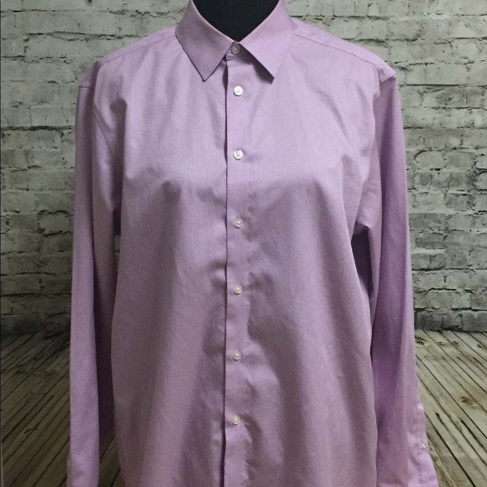 Mens Calvin Klein Slim-Fit Prpl Dress Shirt 16 1/2
